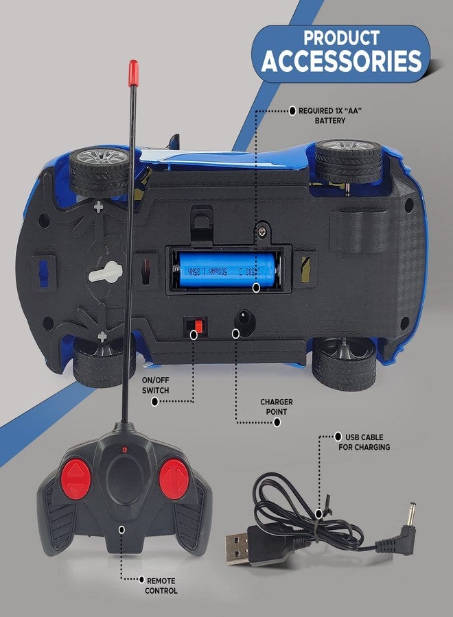 SHB Remote Control Car || with Flashing Light, Radio Control Race Car || Speed Racing Car (3+ Years, Blue) (Blue) - Image 5